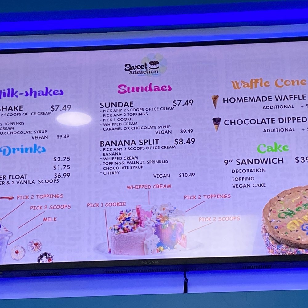 Sweet Addiction - Menu - Ice Cream & Frozen Yogurt Near Me - Las Vegas, Nevada Sweet Addiction - Menu - Ice Cream & Frozen Yogurt Near Me - Las Vegas, Nevada