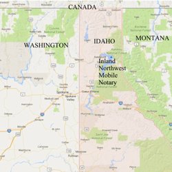 Inland Northwest Mobile Notary - Service Area