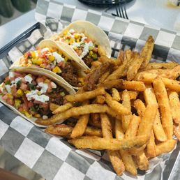Brisket Tacos & Fries Brisket Tacos & Fries