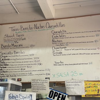 Tacos El Comal - a menu on the wall - Mexican Near Me - Sisters, Oregon Tacos El Comal - a menu on the wall - Mexican Near Me - Sisters, Oregon