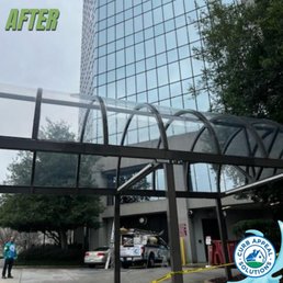 Exterior outside entrance of Curb Appeal Solutions - After cleaning industrial awning 2 - Greenville, South Carolina Exterior outside entrance of Curb Appeal Solutions - After cleaning industrial awning 2 - Greenville, South Carolina