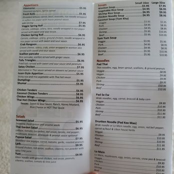 Ubon Thai 2 Go - Menu as of June 2019 - Thai Near Me - Goffstown, New Hampshire
