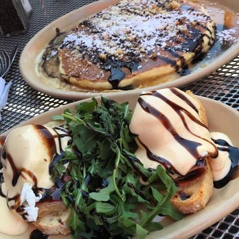 Snooze, an A.M. Eatery - Bella Bella Benny and a Blueberry Danish Pancake - Breakfast & Brunch Near Me - Tempe, Arizona