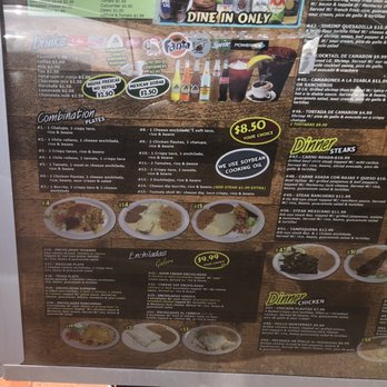 El Rancho - Partial drive through menu - Mexican Near Me - Marble Falls, Texas