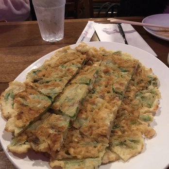 Ssambap Korean BBQ - Seafood Pancake Large ($15) - Korean Near Me - Stony Brook, New York Ssambap Korean BBQ - Seafood Pancake Large ($15) - Korean Near Me - Stony Brook, New York