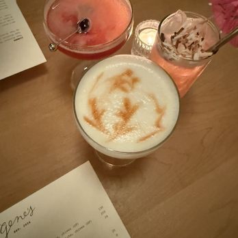 Gene's - Comte Gris (egg white cocktail), Harvest Moon, Island in the Sun (one with straw) - New American Near Me - Dublin, Ohio