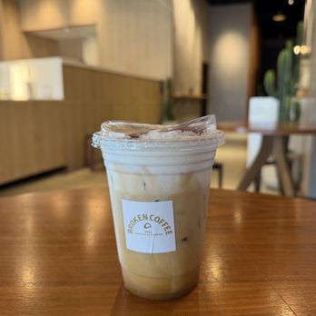 Broken Coffee - Silverado - Broken Cream Latte with oat milk - Cafes Near Me - Las Vegas, Nevada Broken Coffee - Silverado - Broken Cream Latte with oat milk - Cafes Near Me - Las Vegas, Nevada
