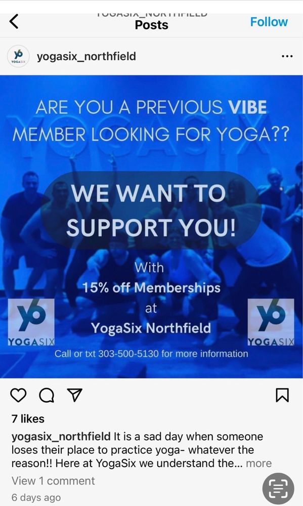 YogaSix Northfield Logo