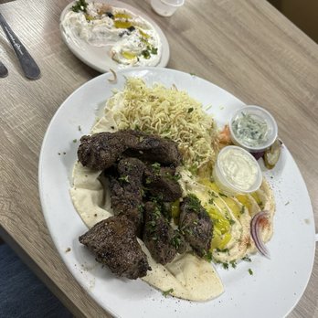 Nish! Mediterranean Grill - 21. Lamb Kabob Plate Small Labneh - Mediterranean Near Me - River Oaks, Texas Nish! Mediterranean Grill - 21. Lamb Kabob Plate Small Labneh - Mediterranean Near Me - River Oaks, Texas