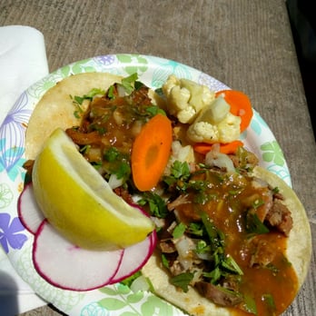 Tacos Pihuamo - 1 carnitas taco, 1 al pastor taco - Mexican Near Me - Berkeley, California