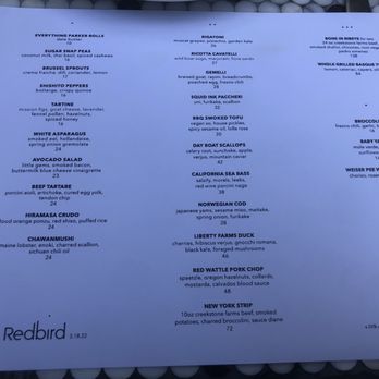Redbird - Menu - New American Near Me - Los Angeles, California
