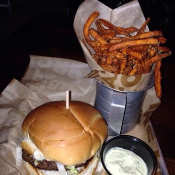 Brgr Kitchen Plus Bar - Jucy Lucy with sweet potato fries - - Burgers Near Me - Kansas City, Missouri Brgr Kitchen Plus Bar - Jucy Lucy with sweet potato fries - - Burgers Near Me - Kansas City, Missouri