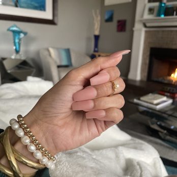 NV Nail Spa - Acrylic neutral matte finish - Nail Salons Near Me - Modesto, California
