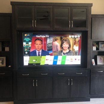Wright AV - TV Install in builder custom cabinet - Home Theatre Installation Near Me Wright AV - TV Install in builder custom cabinet - Home Theatre Installation Near Me