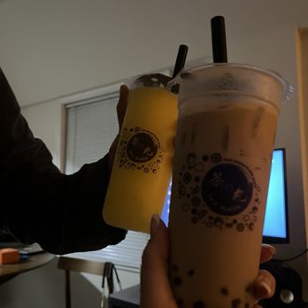 Tea Maru - Okinawa Milk Tea Latte with Boba and Mango Slush - Bubble Tea Near Me - San Gabriel, California