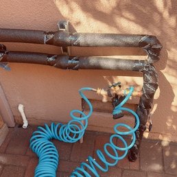 Added pipe insulation to exterior feed lines. Added pipe insulation to exterior feed lines.