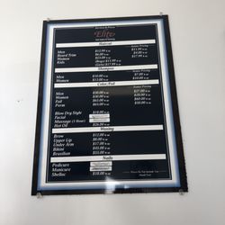 Elite Hair Salon - Price list as of October 2019