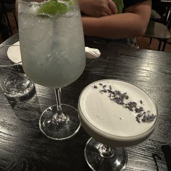 Emmy Squared Pizza - Hell's Kitchen - Lavender mocktail and cocktail - Pizza Near Me - New York, New York