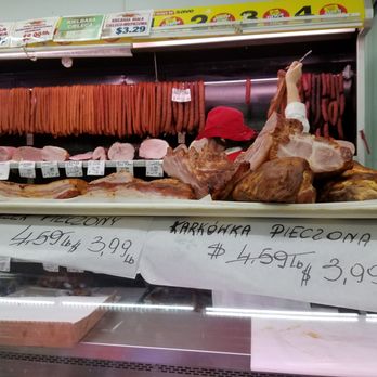 Alan's Supermarket - a display of meat and sausages - Butcher Near Me - Brooklyn, New York