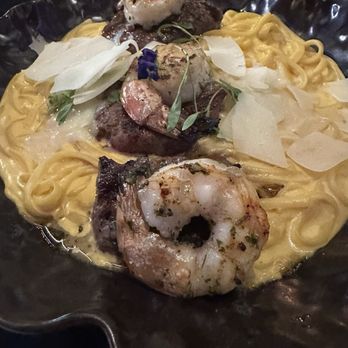 CVI.CHE 105 - Filet, prawns and pasta with sauce that you will want to lick or drink off the plate. - Peruvian Near Me - Coral Gables, Florida
