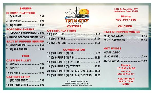 Menu photo 2 Twin City Seafood Nederland, TX Menu photo 2 Twin City Seafood Nederland, TX