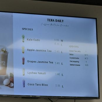 Tera Daily - Menu - Coffee & Tea Near Me - Garden Grove, California