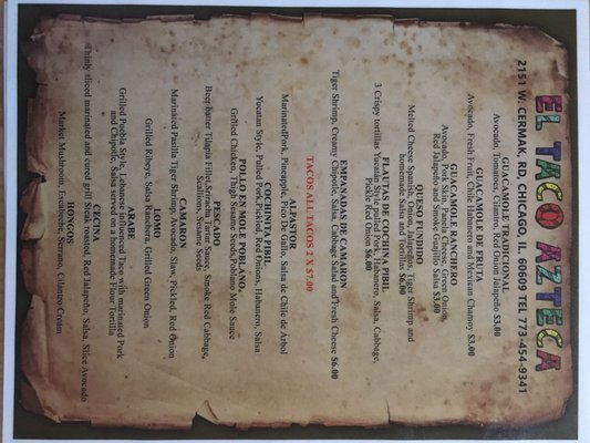 Menu photo 8 El Taco Azteca - Pilsen Chicago, IL Menu photo 8 El Taco Azteca - Pilsen Chicago, IL