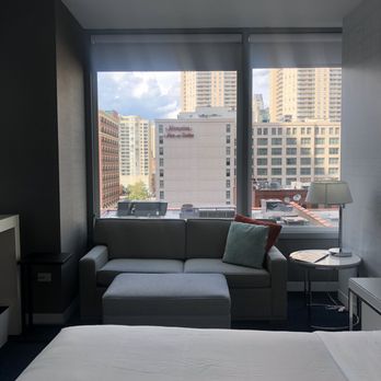 Kinzie Hotel - View from one side of the bed - Hotels Near Me - Chicago, Illinois