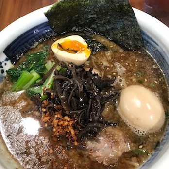 Wagaya - Garlic Tonkotsu with my friend's egg added - Ramen Near Me - Honolulu, Hawaii
