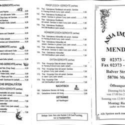 Asia Imbiss - Menükarte Stand 2019 Seite 1
