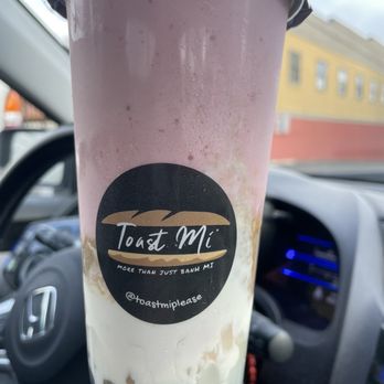 Toast Mi - I think this is a strawberry cheesecake the husbands drink he loved it. - Vietnamese Near Me - Tacoma, Washington Toast Mi - I think this is a strawberry cheesecake the husbands drink he loved it. - Vietnamese Near Me - Tacoma, Washington