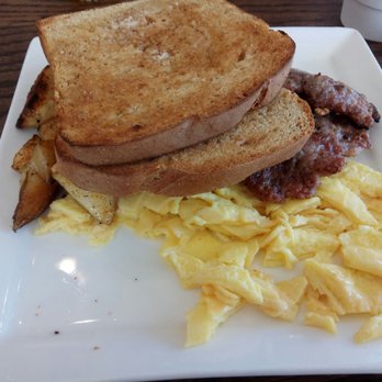 Edgar + Joe's Cafe - Scrambled Eggs, toast, sausage, potatoes - Cafes Near Me - London, Ontario Edgar + Joe's Cafe - Scrambled Eggs, toast, sausage, potatoes - Cafes Near Me - London, Ontario