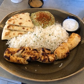 Luna Grill The Hill - Chicken kebab plate - Mediterranean Near Me - Dallas, Texas