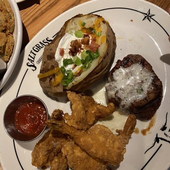 Saltgrass Steak House - Maudeen's Center-Cut Filet*w/ Fried Shrimp - Steakhouses Near Me - Arlington, Texas Saltgrass Steak House - Maudeen's Center-Cut Filet*w/ Fried Shrimp - Steakhouses Near Me - Arlington, Texas