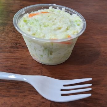 Big Fish - Plastic fork for scale on that $2 serving of coleslaw. - Fish & Chips Near Me - Sacramento, California Big Fish - Plastic fork for scale on that $2 serving of coleslaw. - Fish & Chips Near Me - Sacramento, California