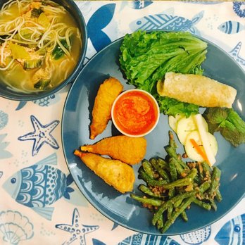 VeggiEAT - Pho combo soup, vegan chicken wings, veggie egg roll, and green beans - Vegetarian Near Me - Henderson, Nevada VeggiEAT - Pho combo soup, vegan chicken wings, veggie egg roll, and green beans - Vegetarian Near Me - Henderson, Nevada