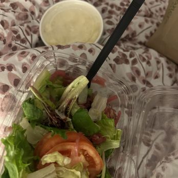 Panera Bread - No dressing, no bread bowl. Salad was dry, airplane food is better. - Salad Near Me - Maple Valley, Washington