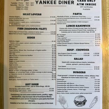 Yankee Diner - Lunch menu - Diners Near Me - Charlton, Massachusetts Yankee Diner - Lunch menu - Diners Near Me - Charlton, Massachusetts