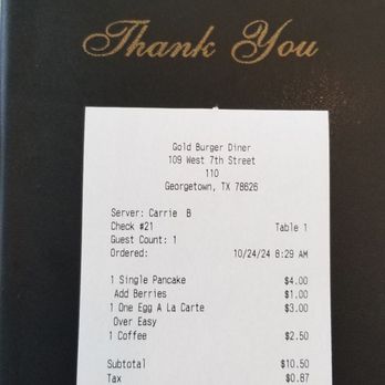 Gold Burger Diner - Breakfast 'a la carte', $11.37 - Diners Near Me - Georgetown, Texas