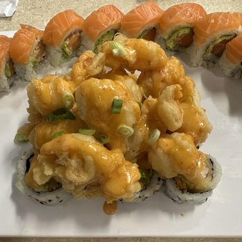 AT Sushi - Boston Roll on top and Dynamite Roll on the bottom - Sushi Bars Near Me - Syracuse, New York