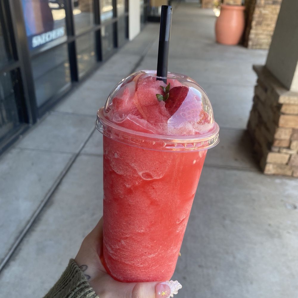 Tea Again - Strawberry Slushy - Bubble Tea Near Me - Elk Grove, California Tea Again - Strawberry Slushy - Bubble Tea Near Me - Elk Grove, California