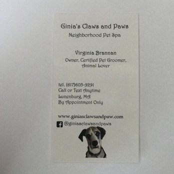 Ginia's Claws and Paws - Pet Groomers Near Me - Lunenburg, Massachusetts Ginia's Claws and Paws - Pet Groomers Near Me - Lunenburg, Massachusetts