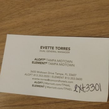 Element Tampa Midtown - How does someone get in contact with corporate or the managers who have cards - Hotels Near Me - Tampa, Florida Element Tampa Midtown - How does someone get in contact with corporate or the managers who have cards - Hotels Near Me - Tampa, Florida