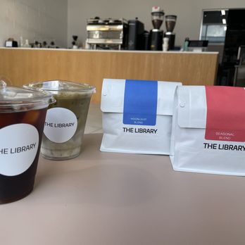 The Library Specialty Coffee - the line-up: cold brew, hojicha latte, & beans! - Coffee & Tea Near Me - Markham, Ontario