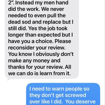 KG Lawn Care - First text after my review - Landscaping Near Me KG Lawn Care - First text after my review - Landscaping Near Me