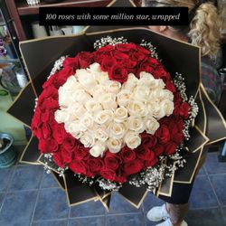 Eden Flowers & Gifts - 100 roses with million star, wrapped for graduation. Come bloom with us: Instagram @BlossomsOfEden Facebook Eden Flowers & Gifts