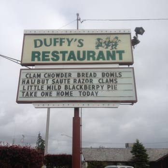 Duffy's Restaurant - This gnarly sign welcomes you to Duffy's! - American Near Me - Aberdeen, Washington