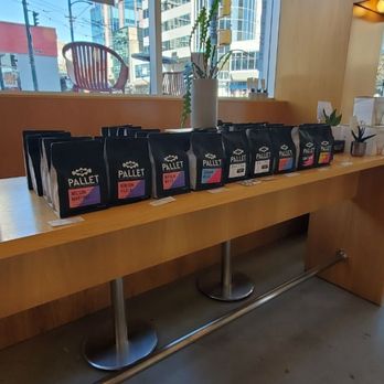 Dalina - Inside Dalina - lots of coffee. - Coffee & Tea Near Me - Vancouver, British Columbia