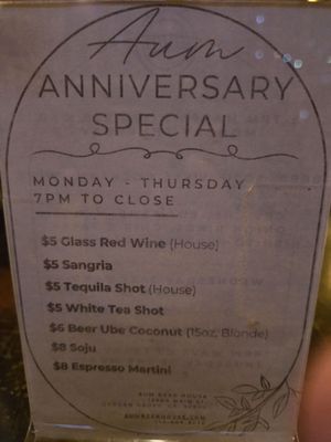 Menu photo 1 Aum Beer House Garden Grove, CA