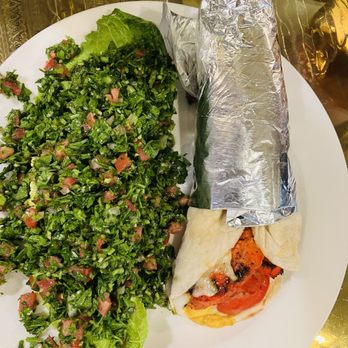 Aladdin Hillcrest - Chicken Kebab Wrap with Tabouleh Salad - Mediterranean Near Me - San Diego, California